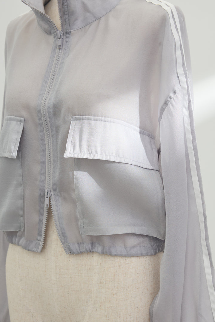 [予約]シアーオーガンジーサイドラインショートブルゾン