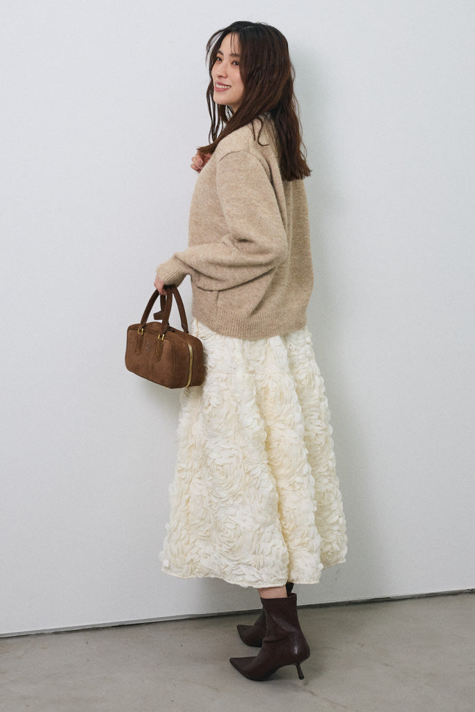 [予約]配色レイヤードニットカーデ