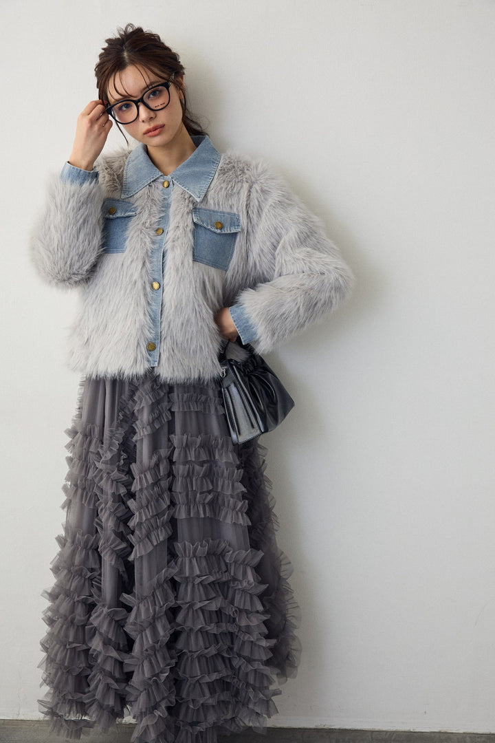 [予約]デニムシャツドッキングファージャケット