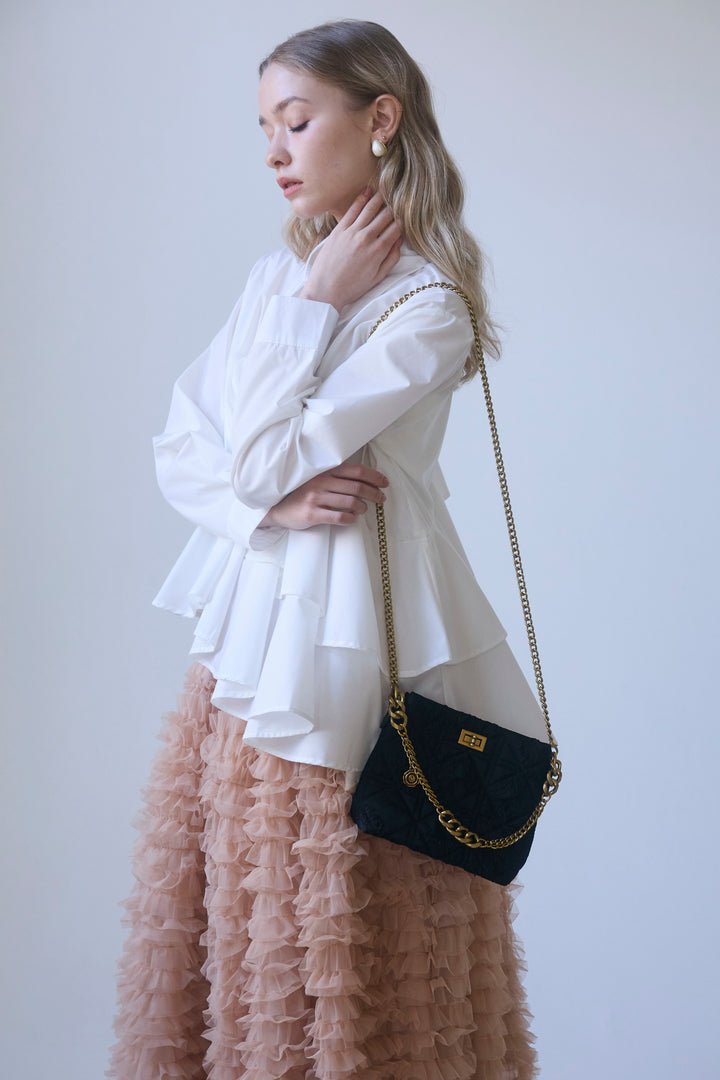 [予約]アシメフリルティアードシャツ