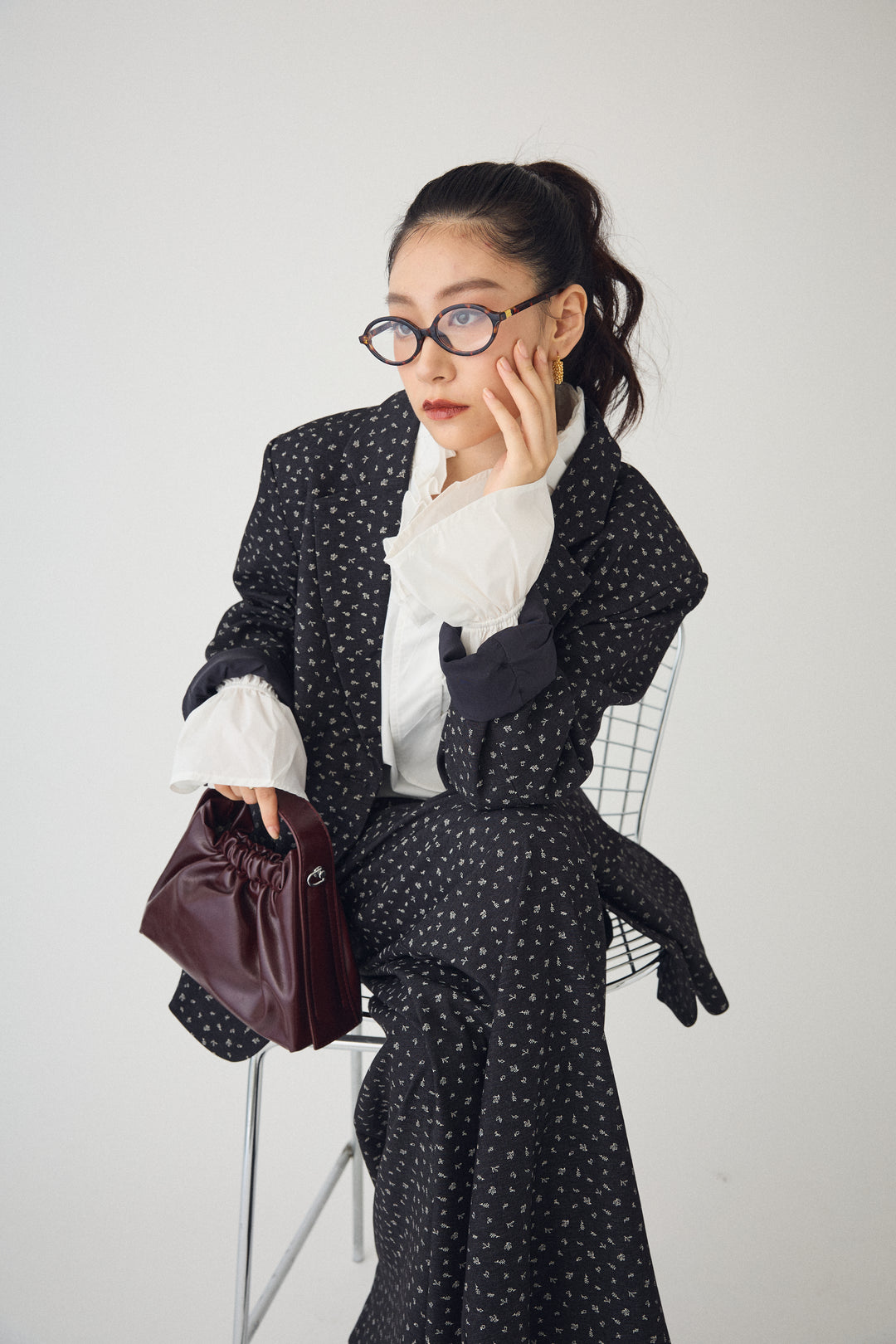 [予約]ダブルプリーツカラーブラウス