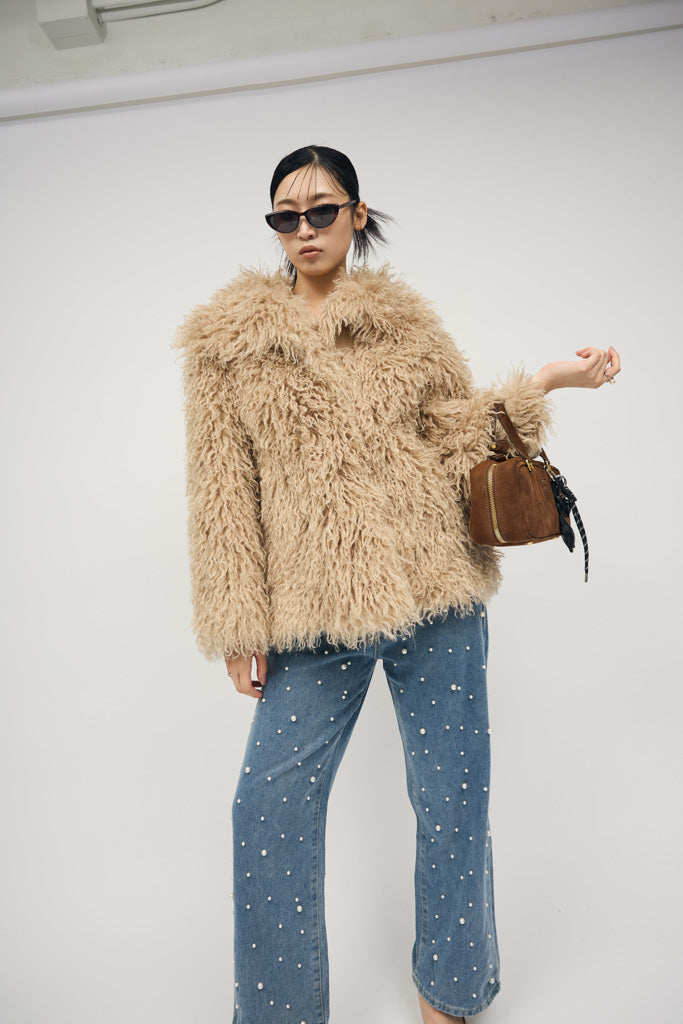 [予約]ロングシャギーエアリーコート