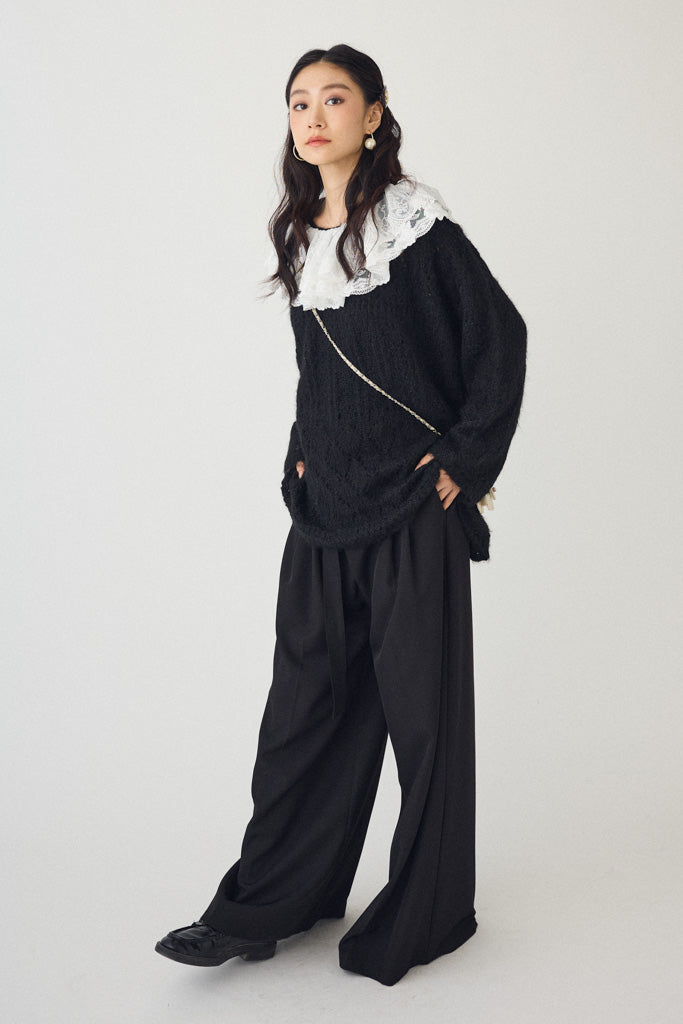 [予約]ダブルレースカラードッキングニット