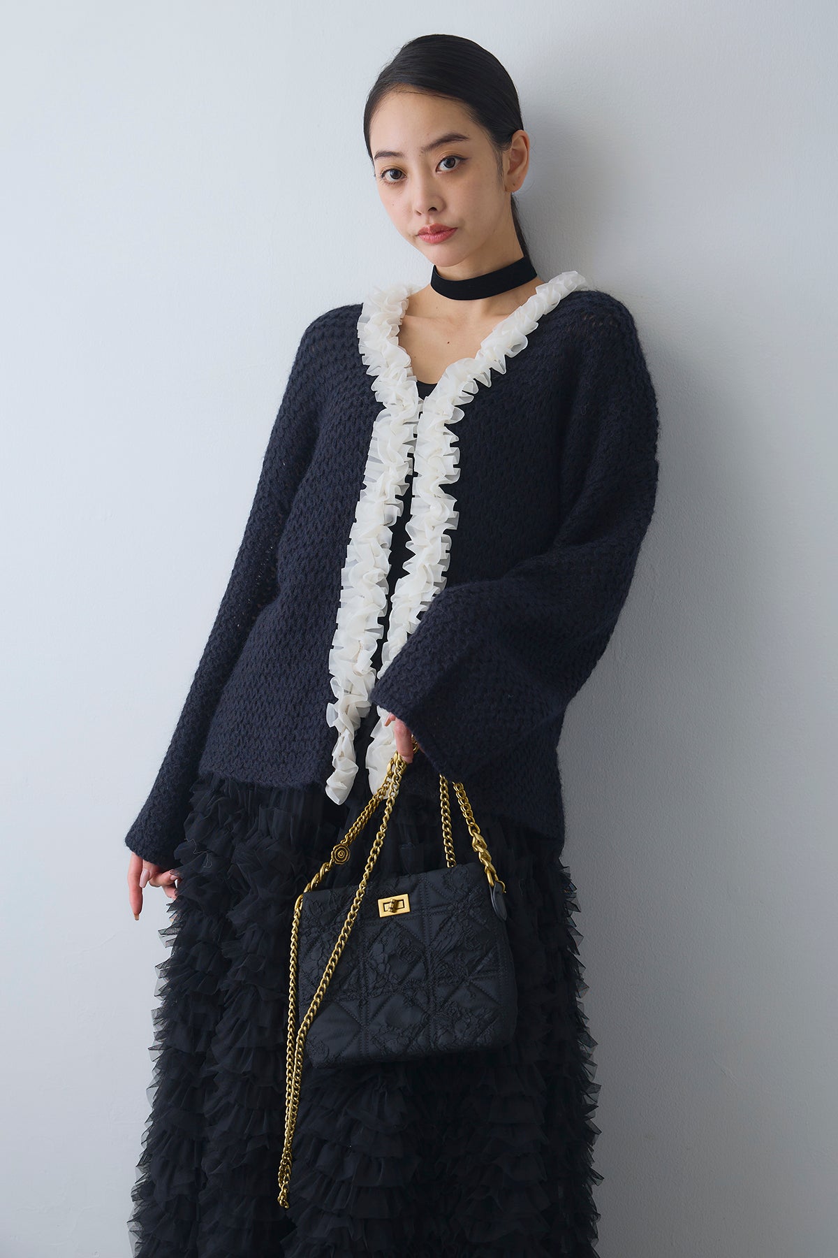 予約]ポイントチュールドッキングニットカーデ – Frene