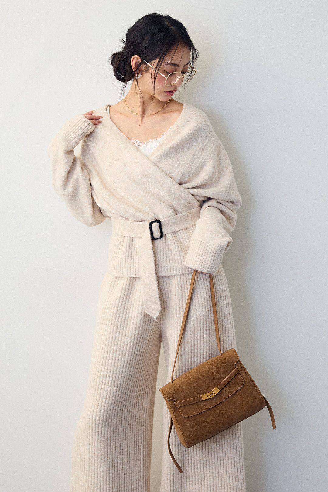 [予約]カシュクール美ラインニットセットアップ