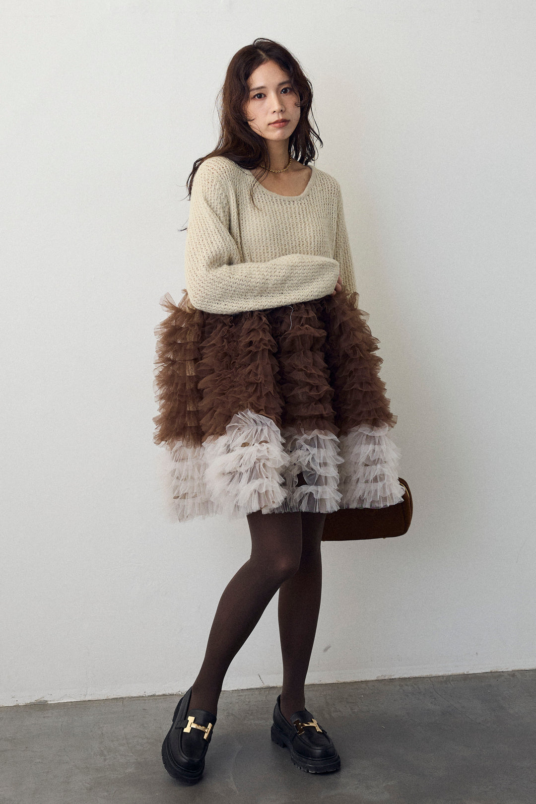 [予約]ホイップチュールドッキングニットワンピ