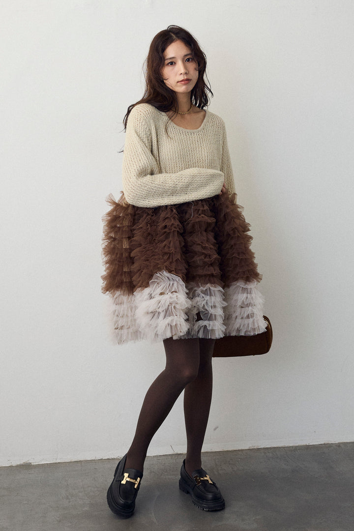 [予約]ホイップチュールドッキングニットワンピ