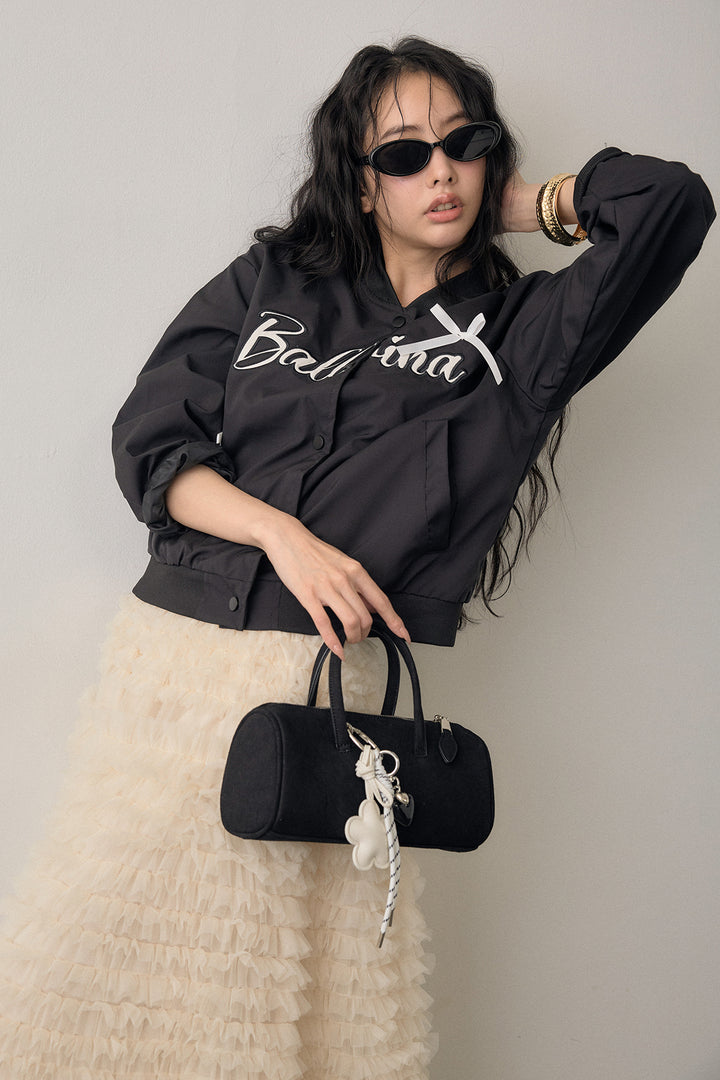 [予約/SET]ballerinaリボンブルゾン+ホイップチュールティアードスカート(2set)