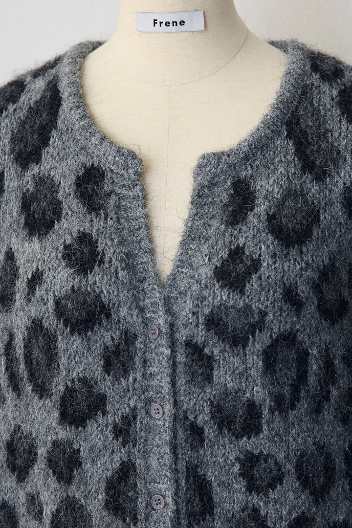 [予約]レオパード×チュールレイヤードカーデ