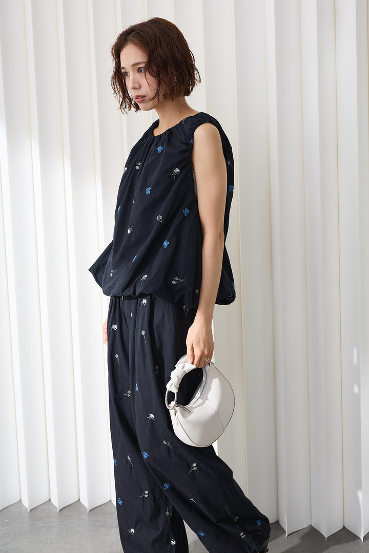 [予約]刺繍ローンバルーンヘムブラウス