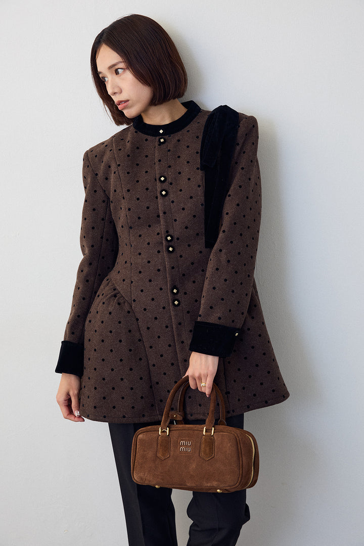 [予約/SET]クラシカルウエストシェイプフレアコート+タックテーパードパンツ(2set)