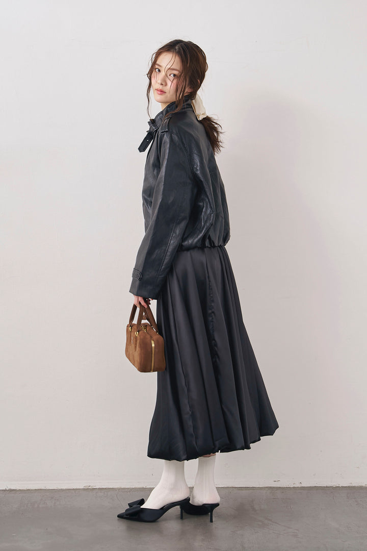 [予約]レザーライククロップドジャケット