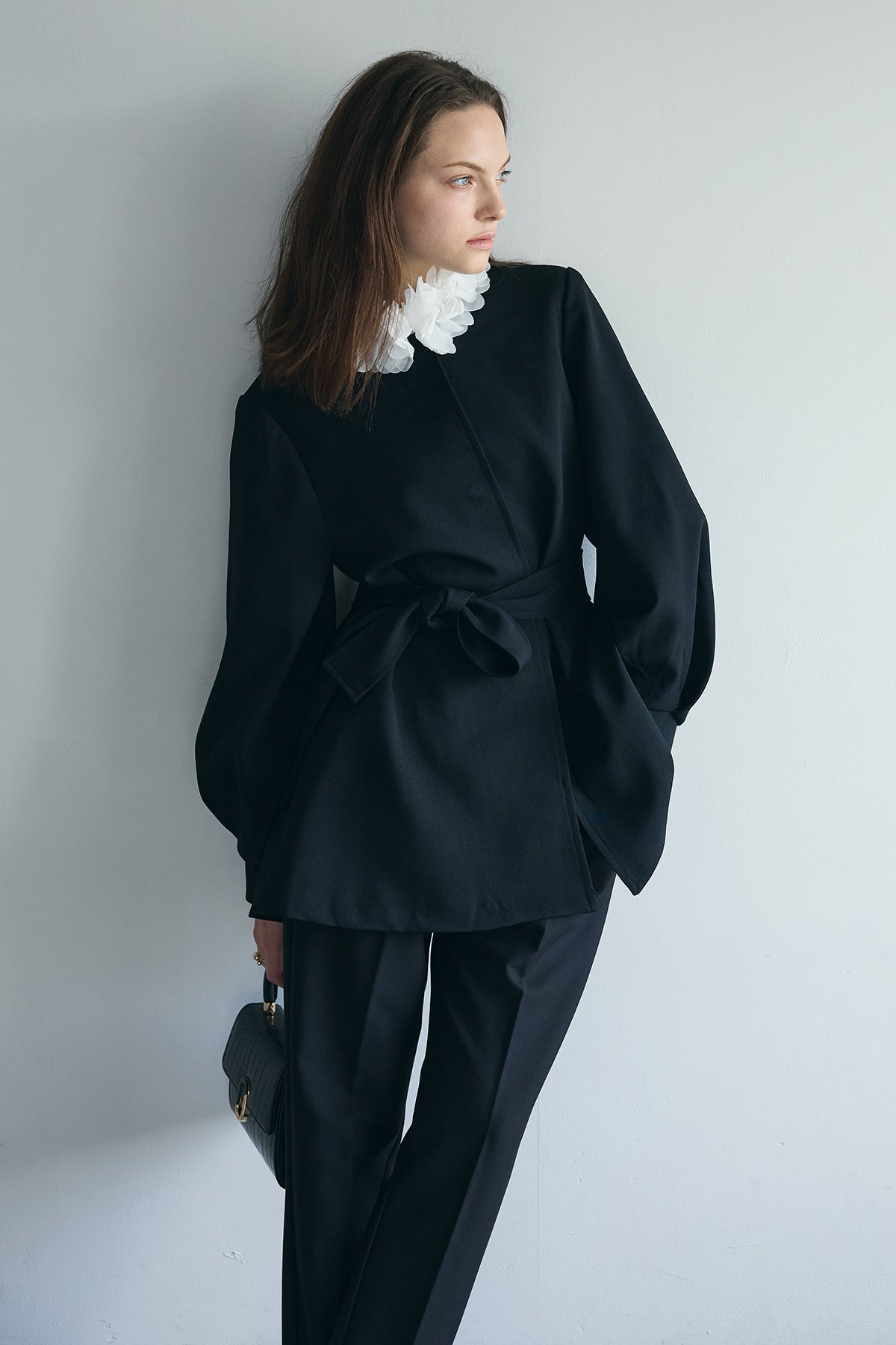 予約]ノーカラーボリュームスリーブジャケット – Frene