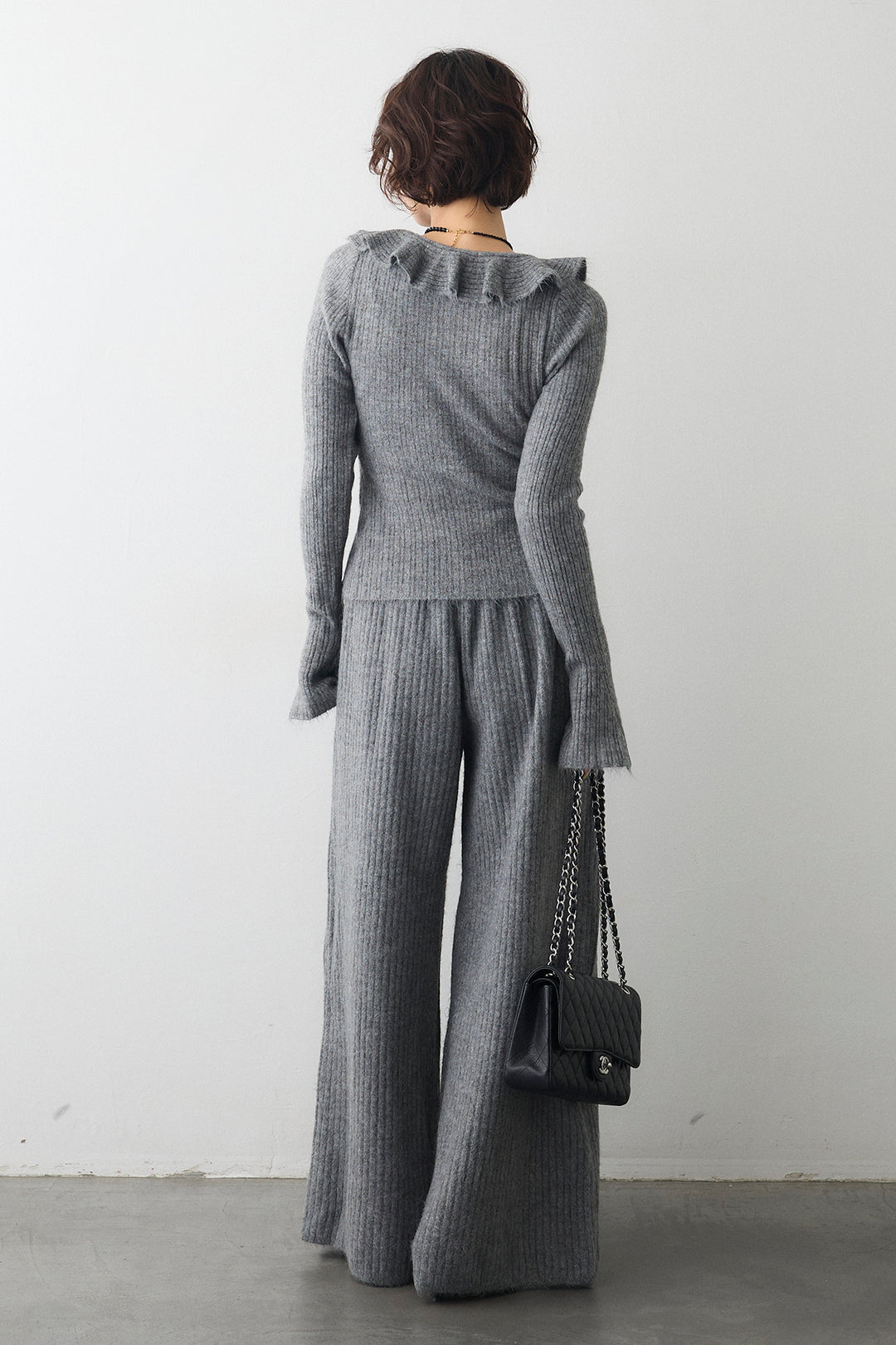 [予約]フロントフリル美ラインニットセットアップ