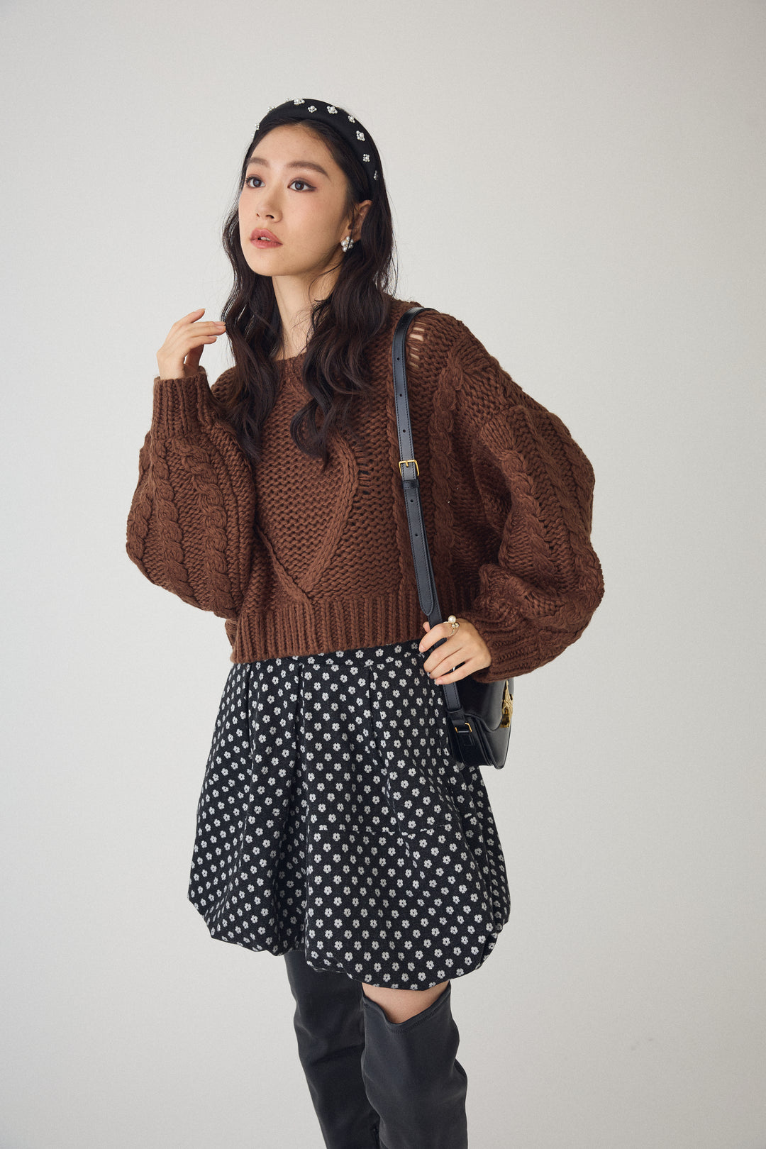 [予約]ローピングケーブルショートニット