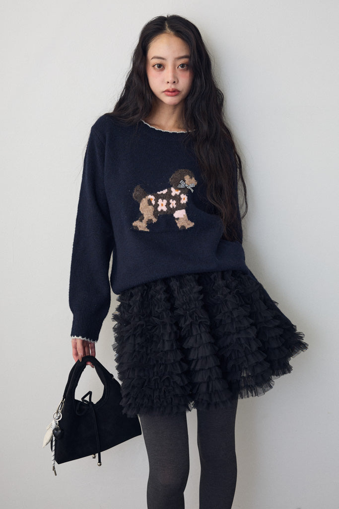 [予約]ドッグジャガードニット