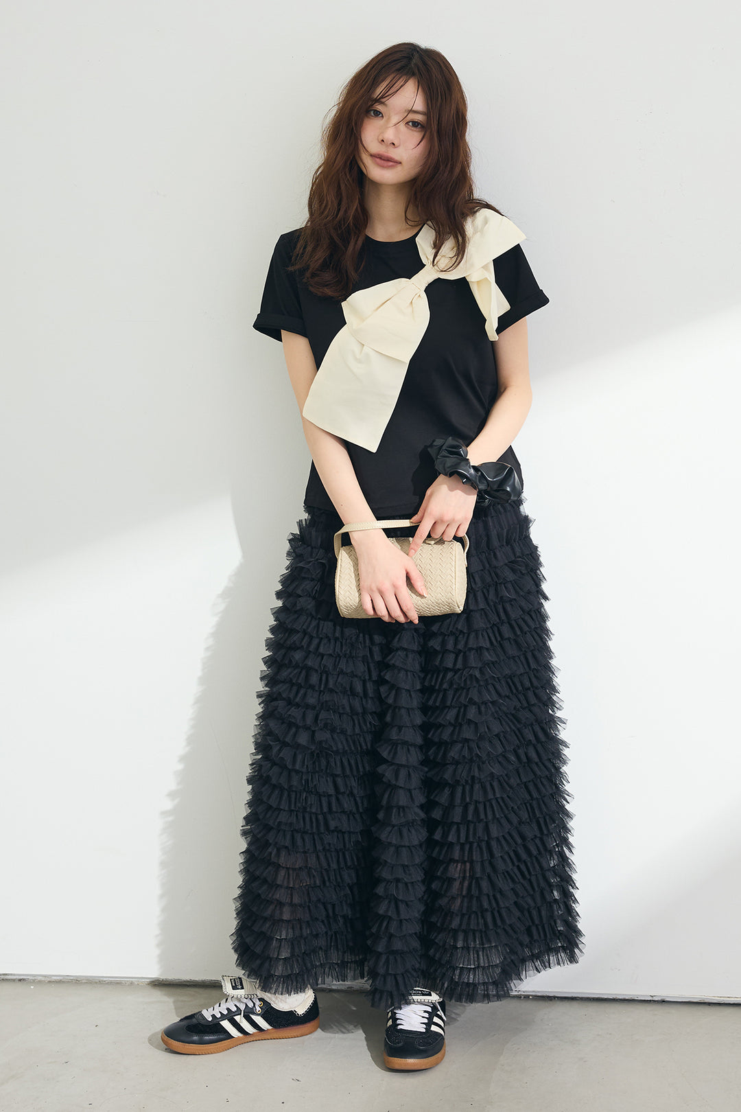 [予約]ショルダーリボンポイントTシャツ