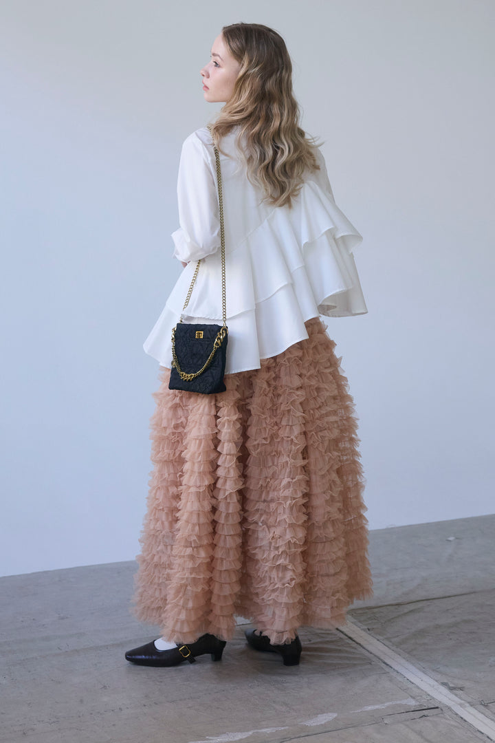 [予約]アシメフリルティアードシャツ