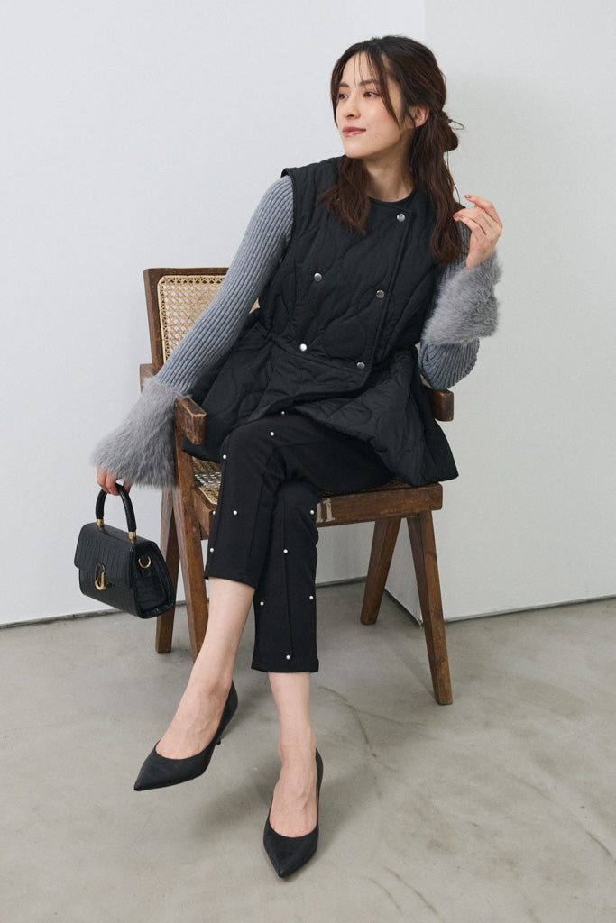 [予約]キルティングフレアシルエットベスト