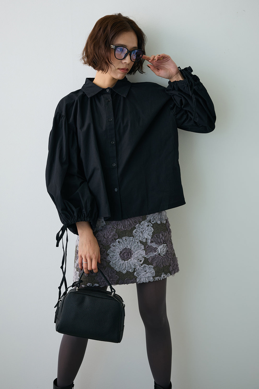 [予約]ワイドスリーブドロストクロップドシャツ