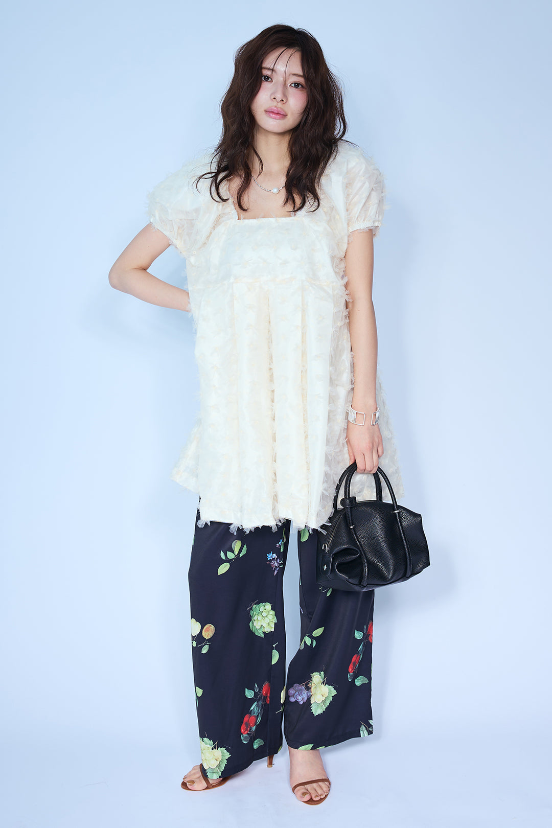 [予約]フルーツパターンストレートパンツ