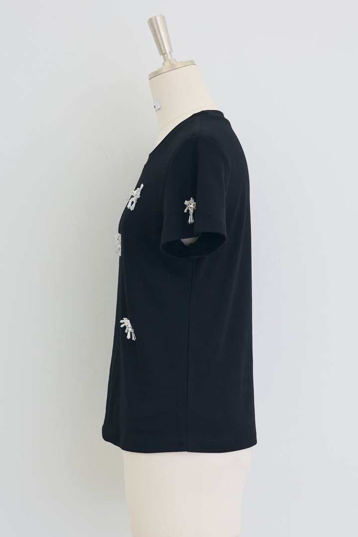 [予約]ビジューモチーフデザインTシャツ