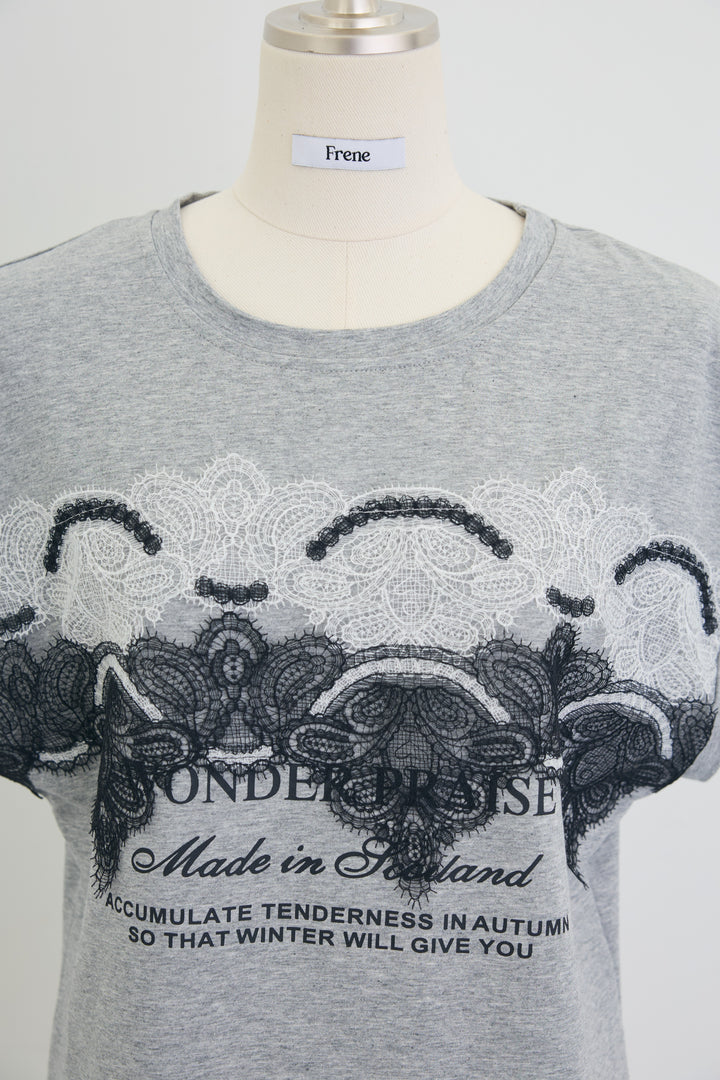 [予約]レースデザインロゴTシャツ