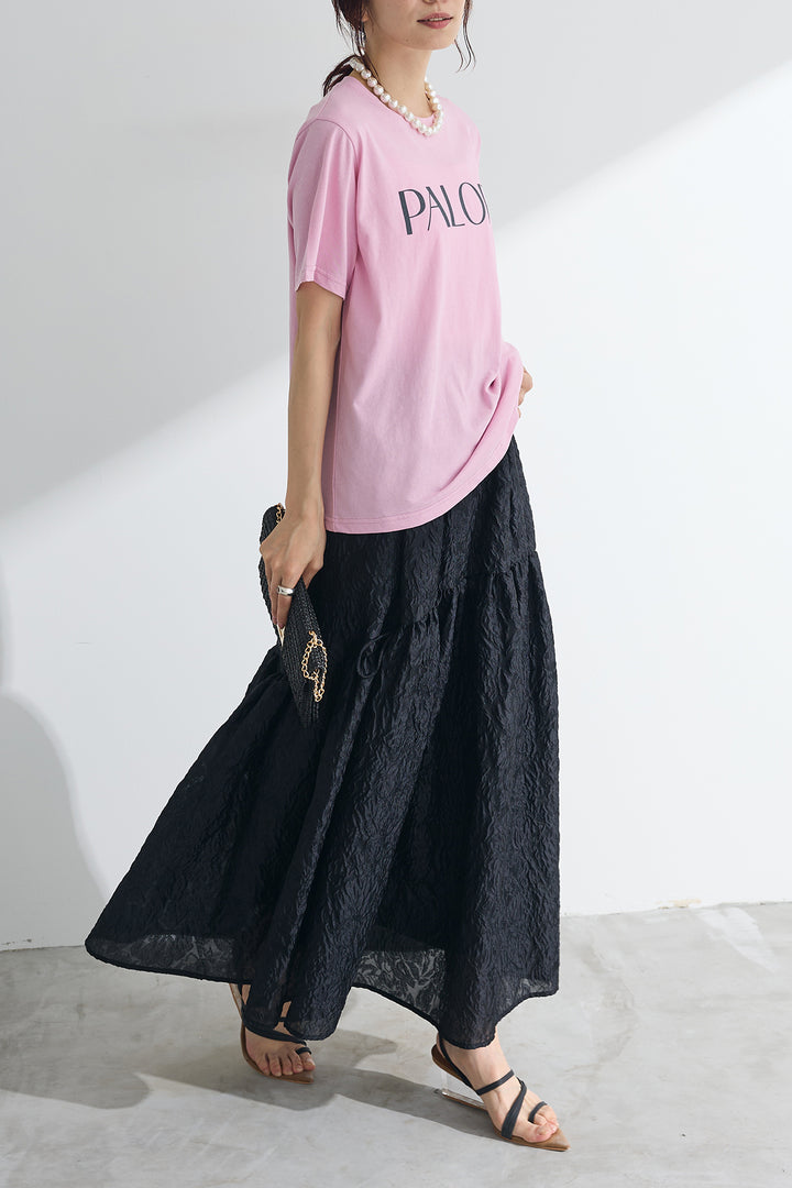 [予約/SET]PALOR Tシャツ+シアージャガードギャザーフレアスカート(2set)