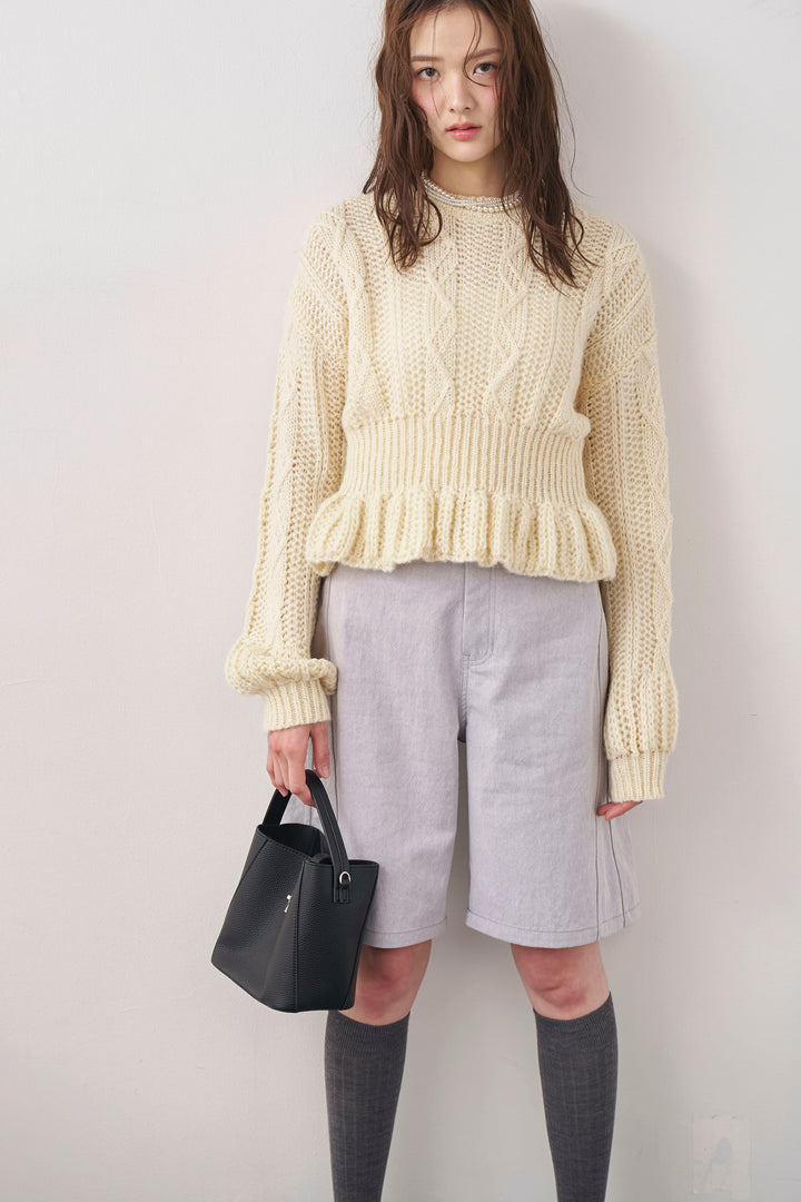 [予約]デニムベーシックハーフパンツ