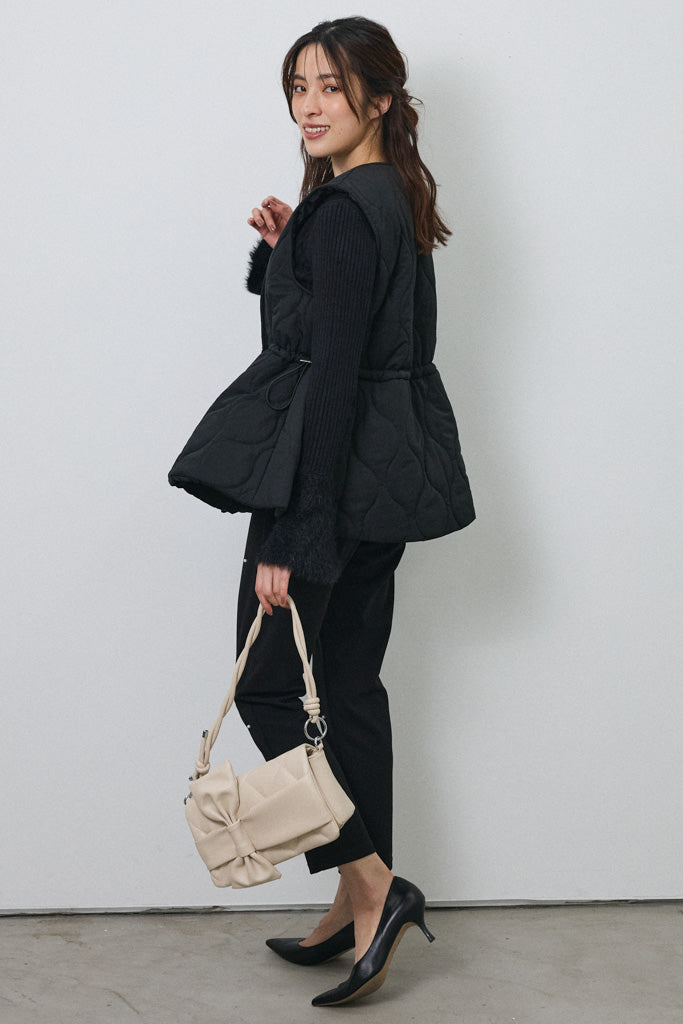 [予約]フェザー切替スリーブフレアニット