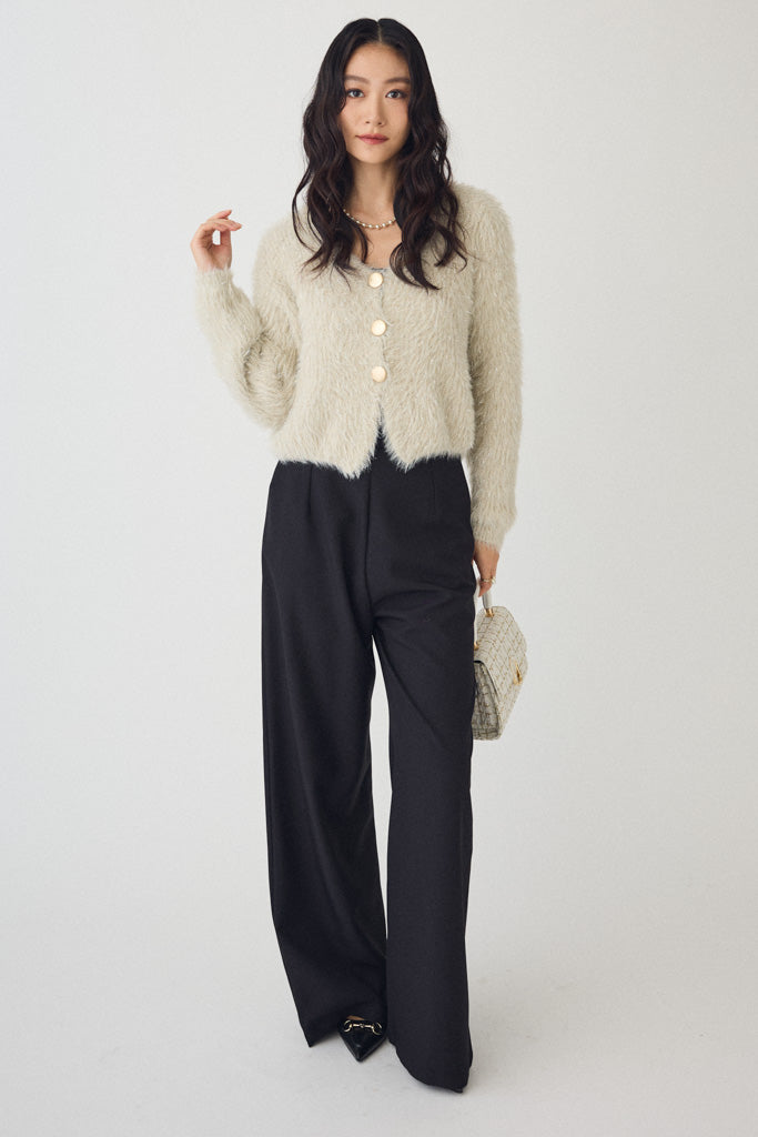 シャギーニット ラメ sullen ファー 予約]ゴールドボタンラメシャギーニット – Frene