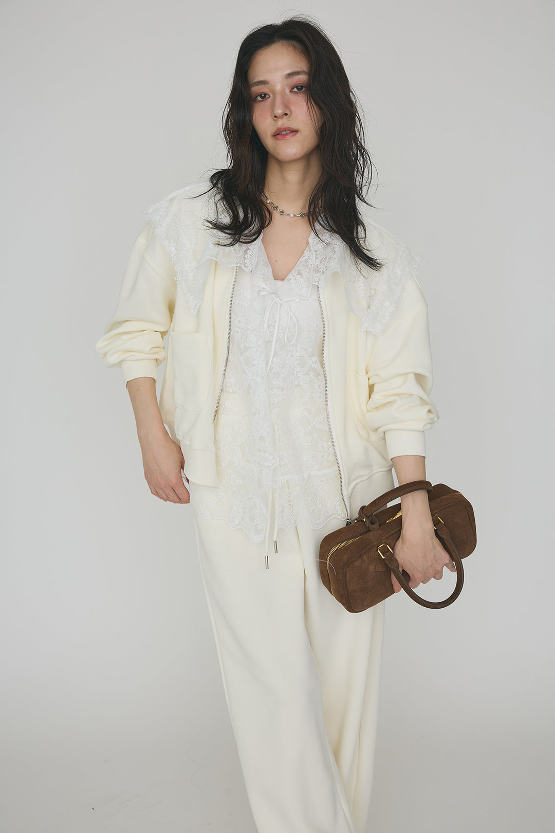 [予約]総レースカラーベストセットスウェットパンツセットアップ