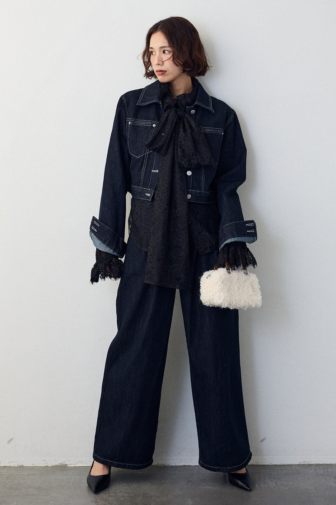 [予約]クロップドデニムセットアップ