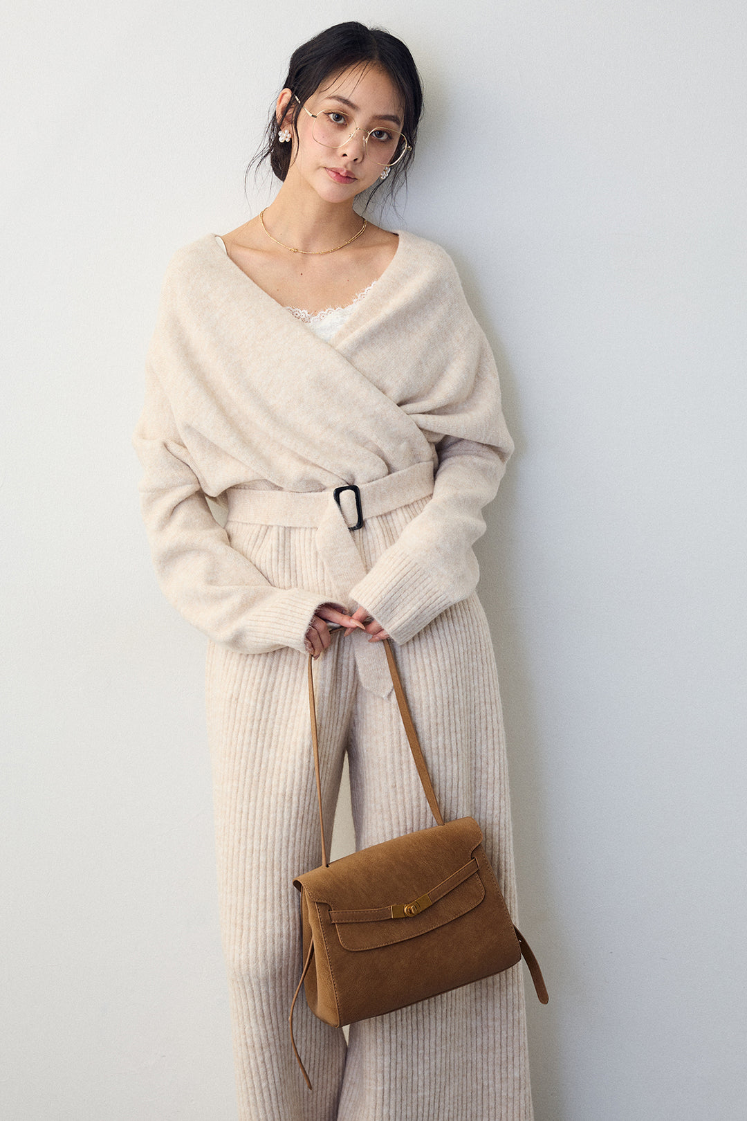 [予約]カシュクール美ラインニットセットアップ