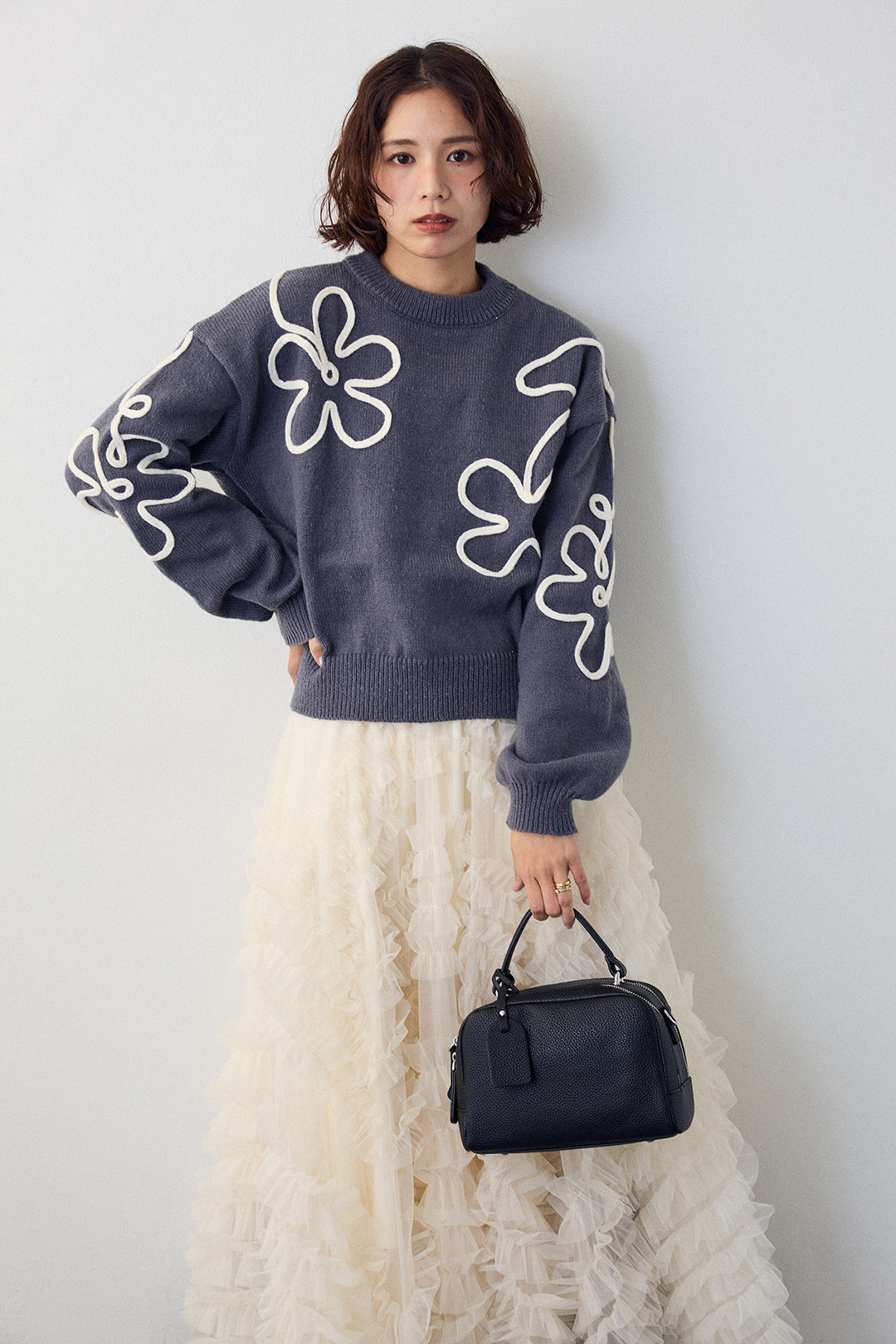 [予約]コードフラワーニットプルオーバー