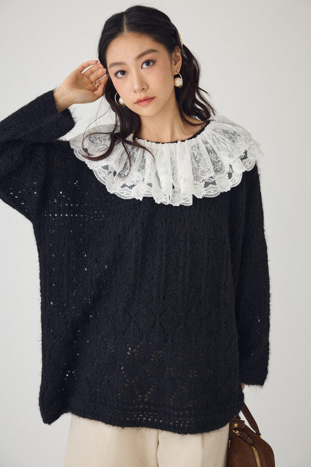 [予約]ダブルレースカラードッキングニット