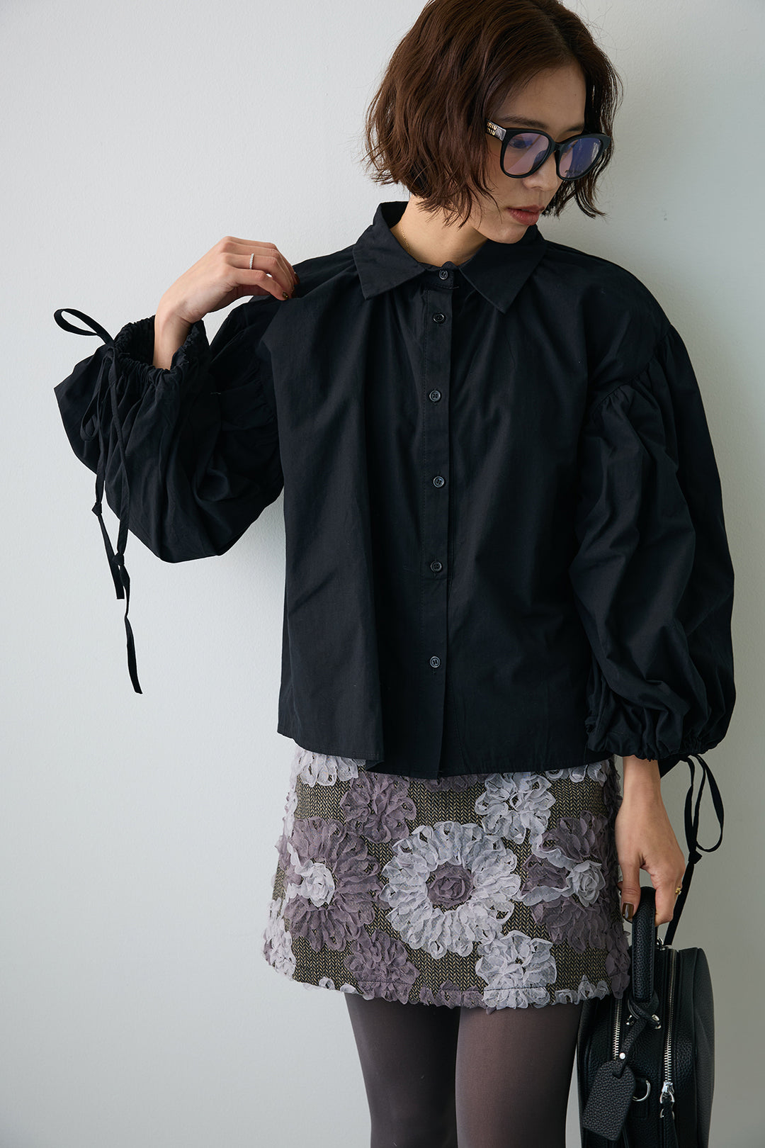 [予約]ワイドスリーブドロストクロップドシャツ