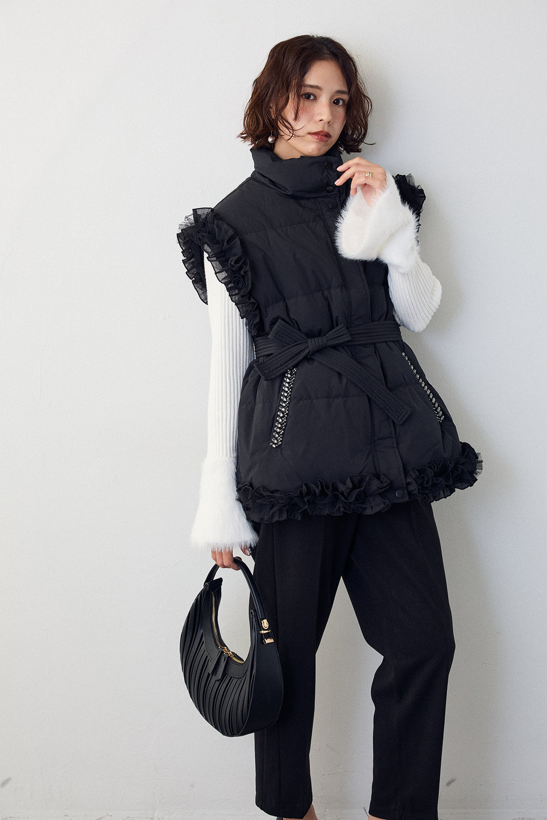 [予約]フリルチュールスリーブ美ラインベスト