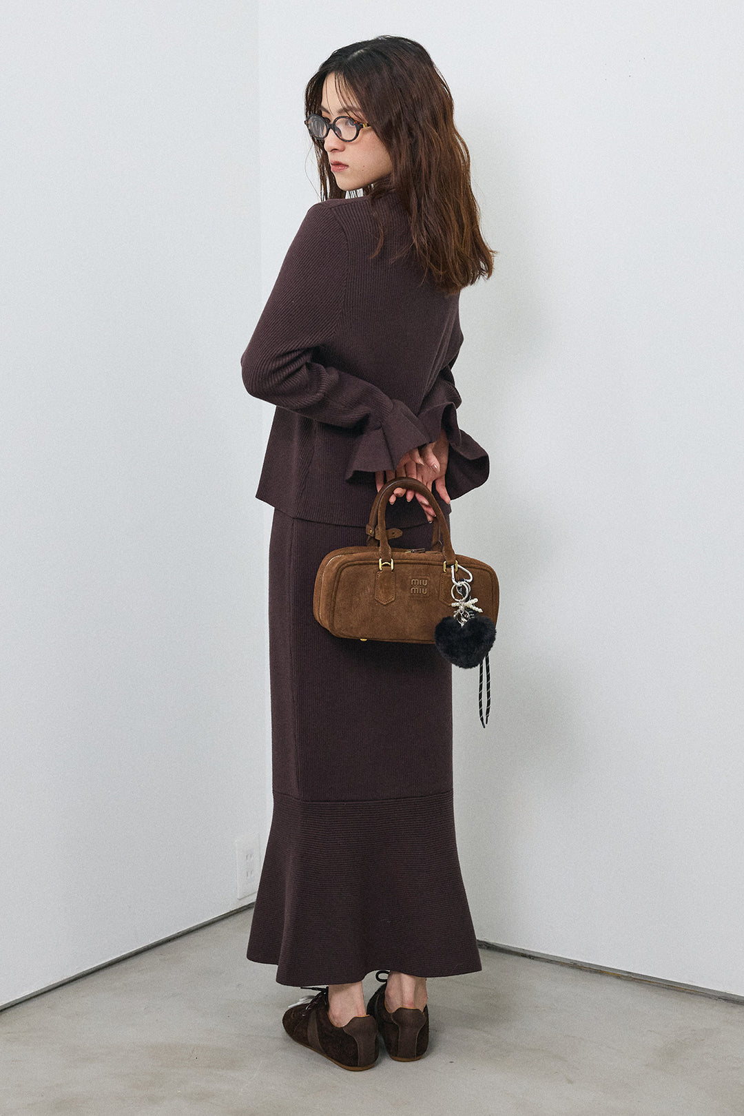 [予約]フロントラッフルデザインニットセットアップ