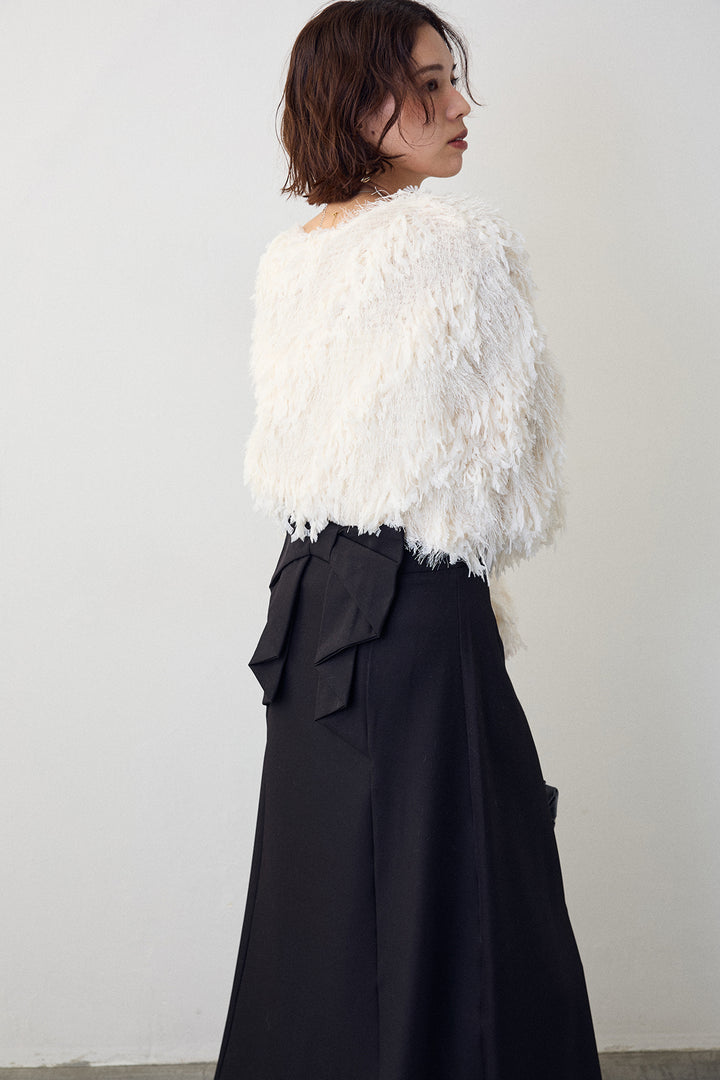 [予約]フリンジラメシャギーニットプルオーバー