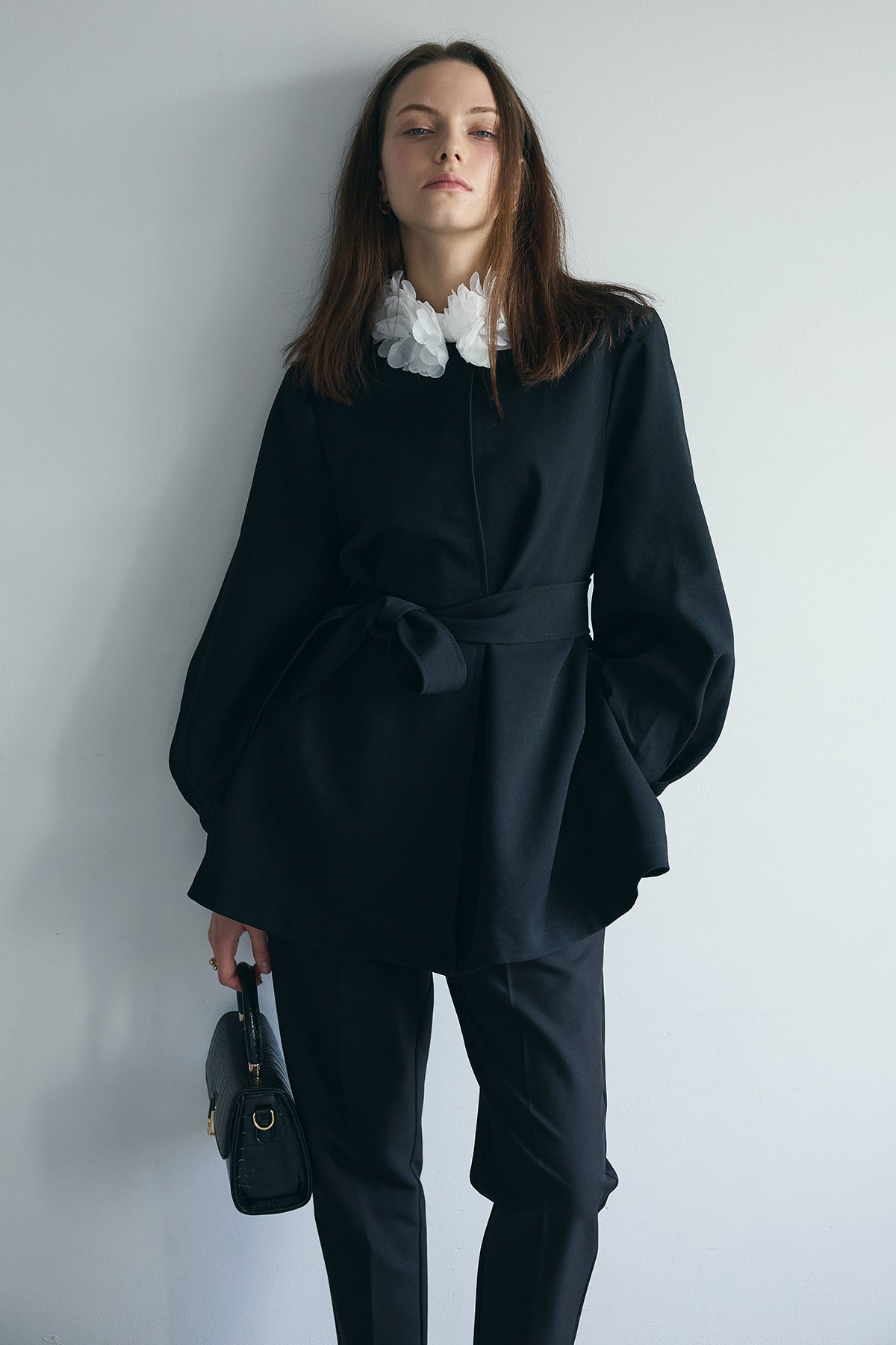 予約]ノーカラーボリュームスリーブジャケット – Frene