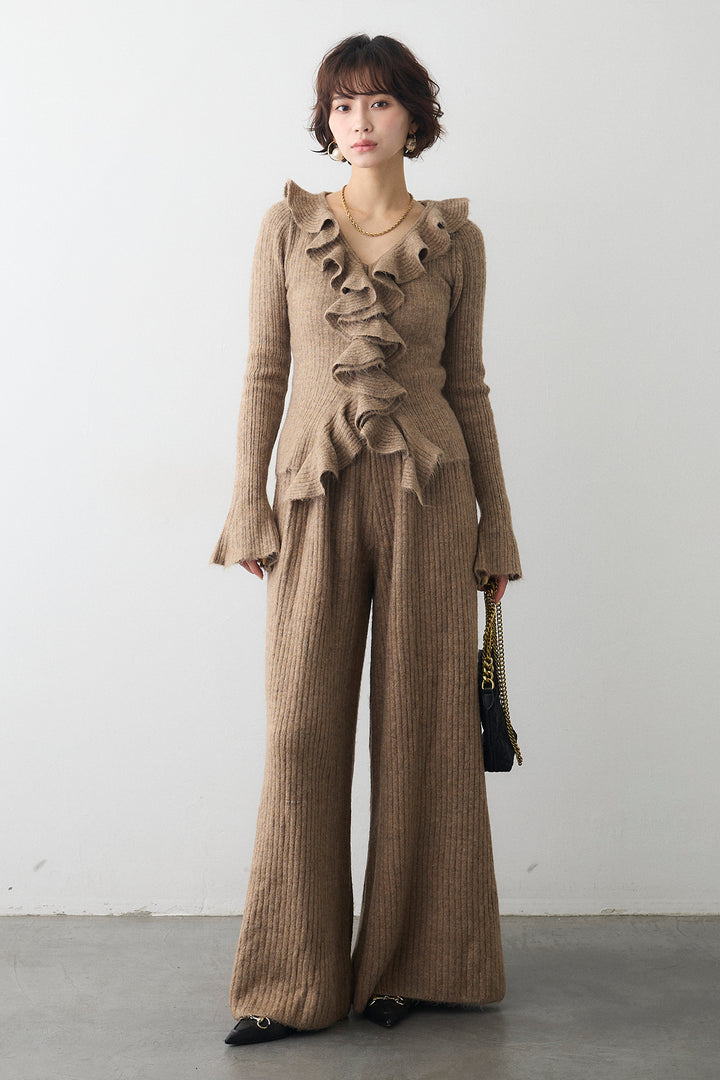 [予約]フロントフリル美ラインニットセットアップ