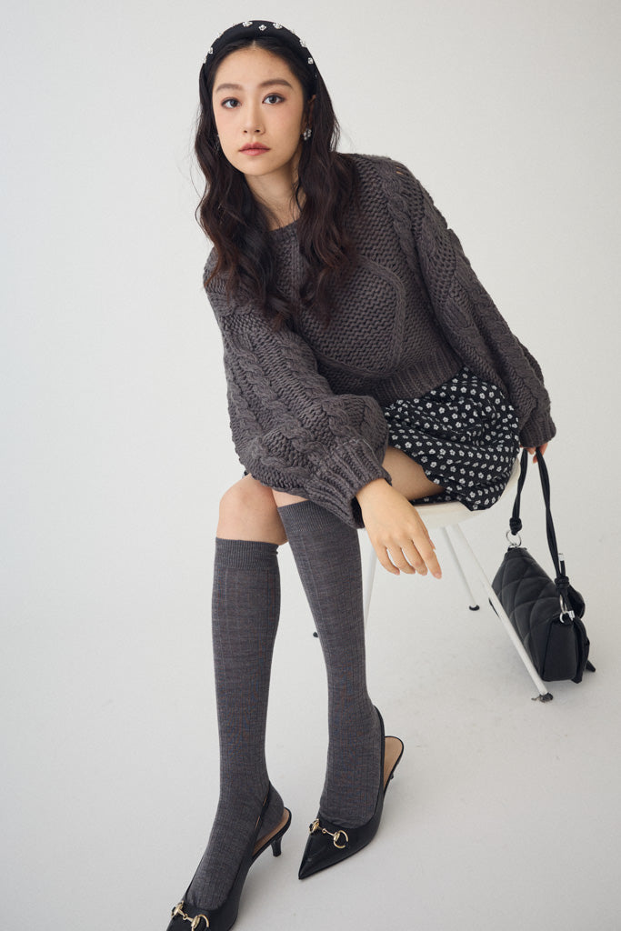 [予約]ローピングケーブルショートニット