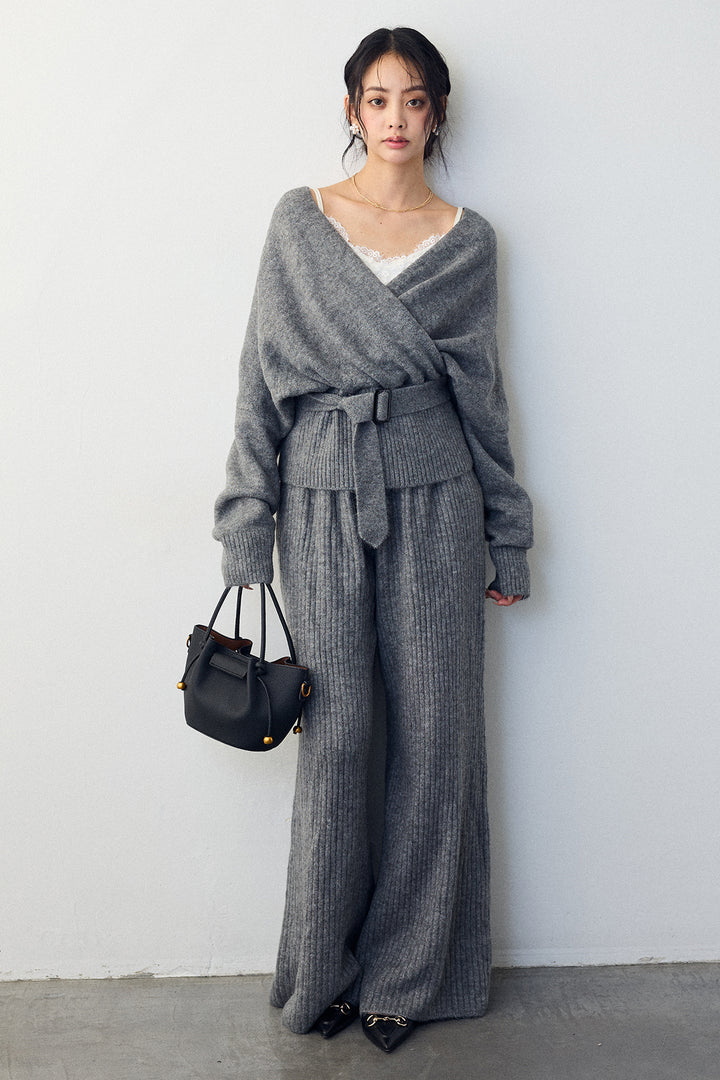 [予約]カシュクール美ラインニットセットアップ