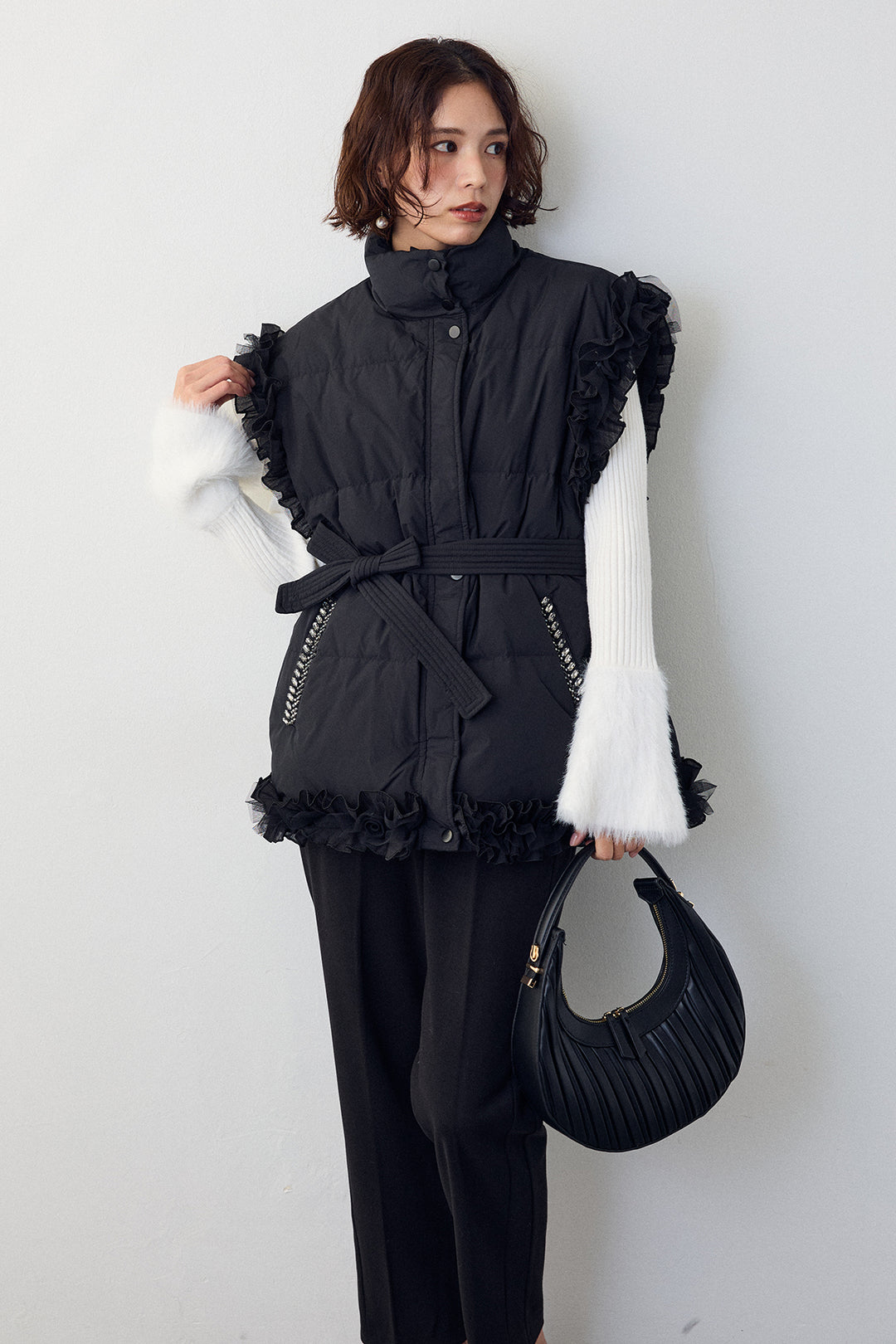 [予約]フリルチュールスリーブ美ラインベスト