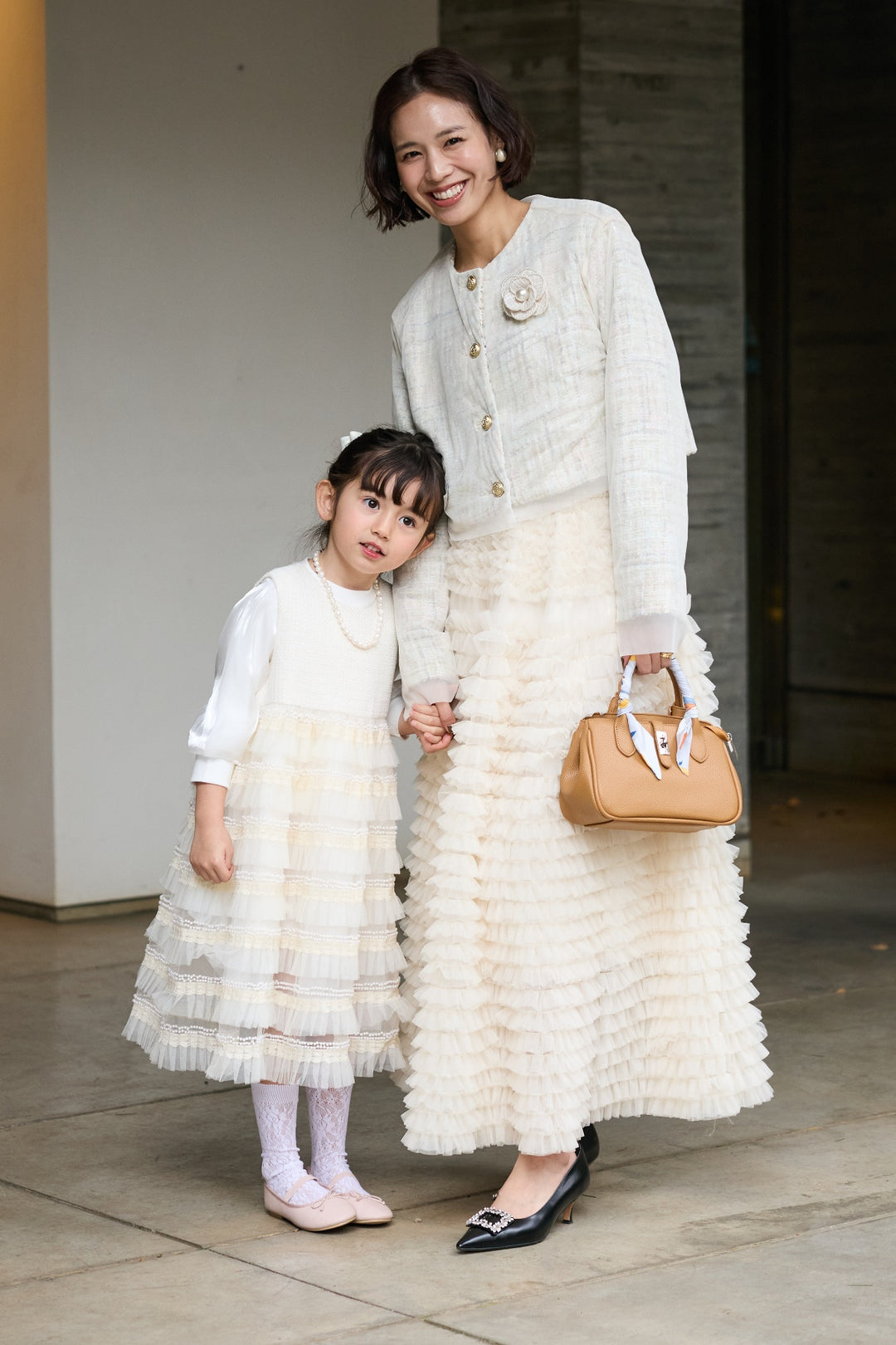 [予約](kids)ティアードプリーツパールワンピ