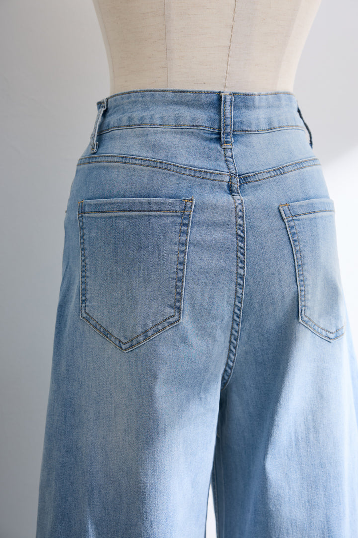 [予約]レースヘムデニムパンツ