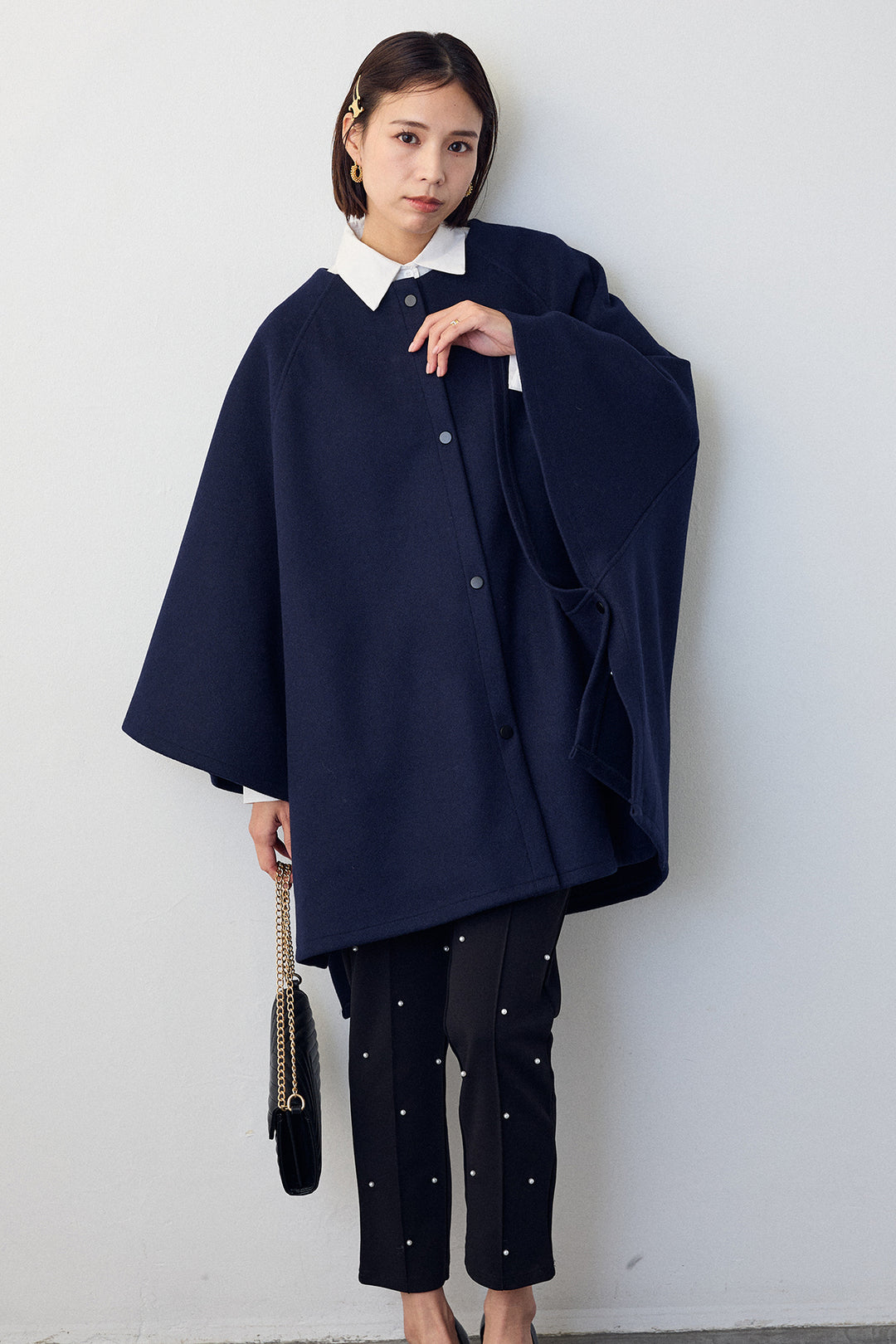 [予約]ウールライクドルマンポンチョコート