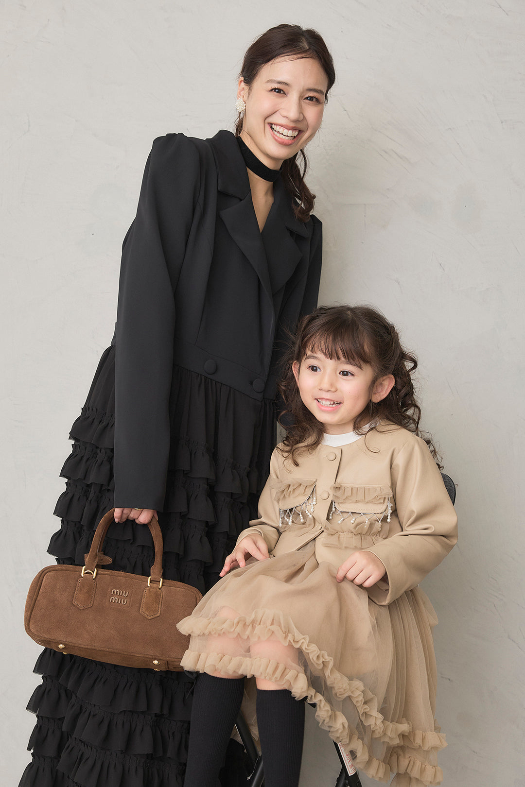 [予約]フリルヘムチュールワンピ＋ジャケットセット