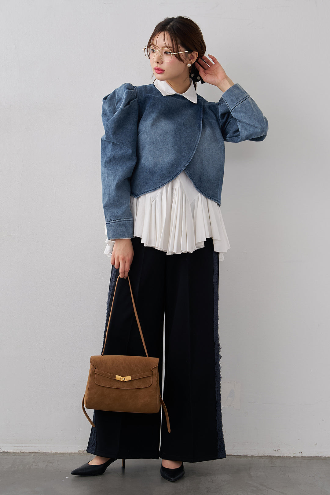 [予約]パフスリーブショートデニムジャケット